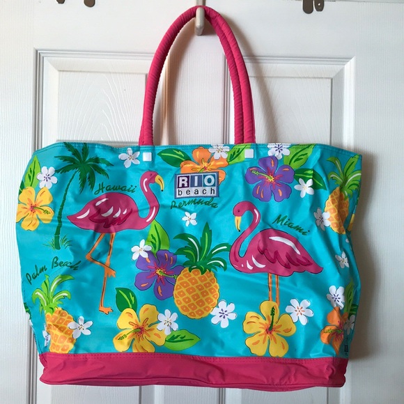 Blue Tropical Pineapple Flamingo Womens fashion Handbags Shoulder Bags Handle Satchel